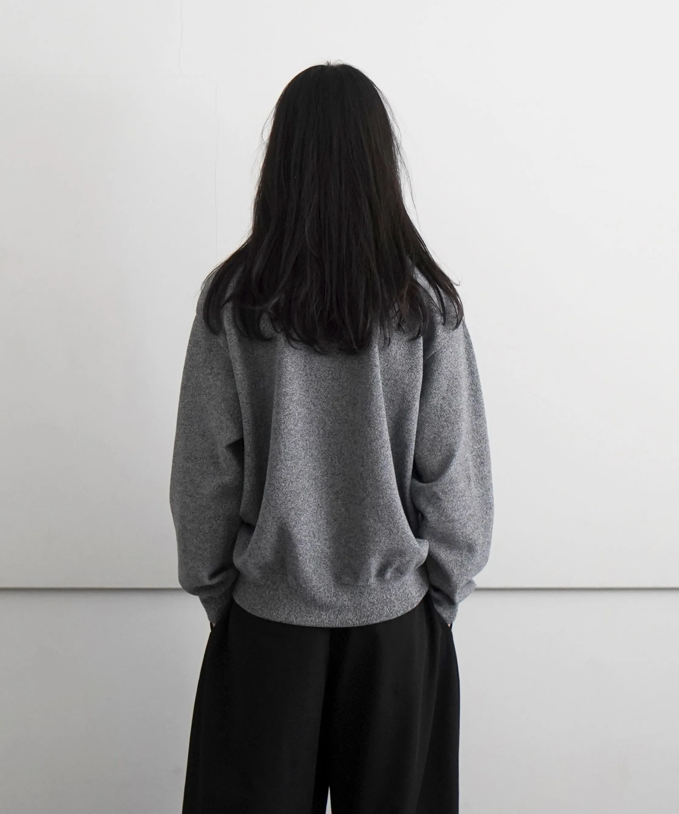 crepuscule Light Moss Stitch Half Zip P/O "D .GRAY"