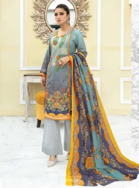 Unstitched Cotton Blue Salwar Suit Pakistani Dress Material